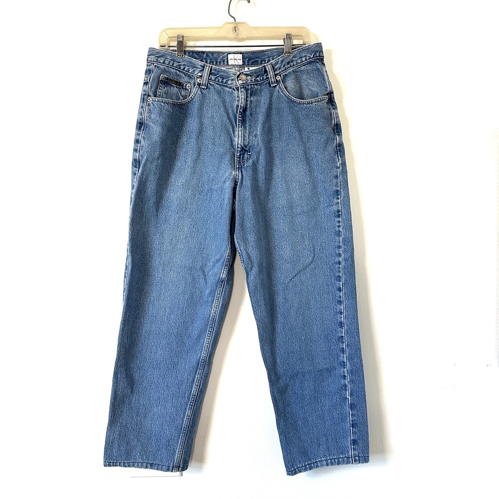 VTG‎ 90s Calvin Klein Jeans Easy Fit Straight Leg Minimalist Denim Medium 34x27